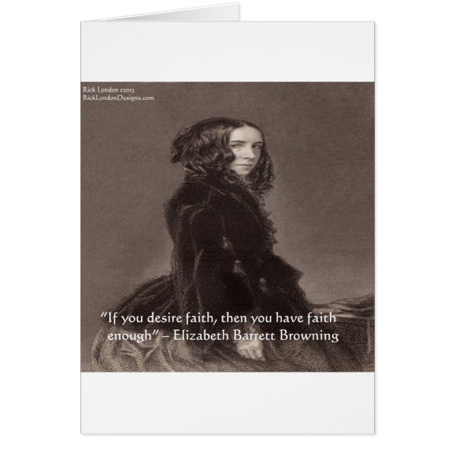Elizabeth Barrett Browning Faith Desire Quote Hälsningskort (Framsidan)