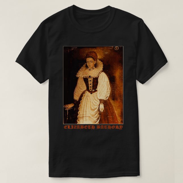 Elizabeth Bathory Countess Vampire Goth Graphic  T Shirt (Design framsida)