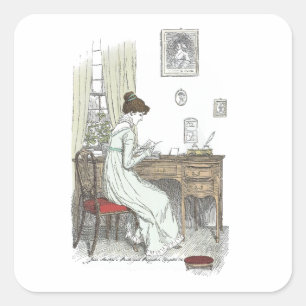 Elizabeth Brev, Jane Austen Pride och Prejudice Fyrkantigt Klistermärke