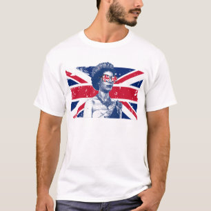 Elizabeth British Flagga England Queen of England T Shirt