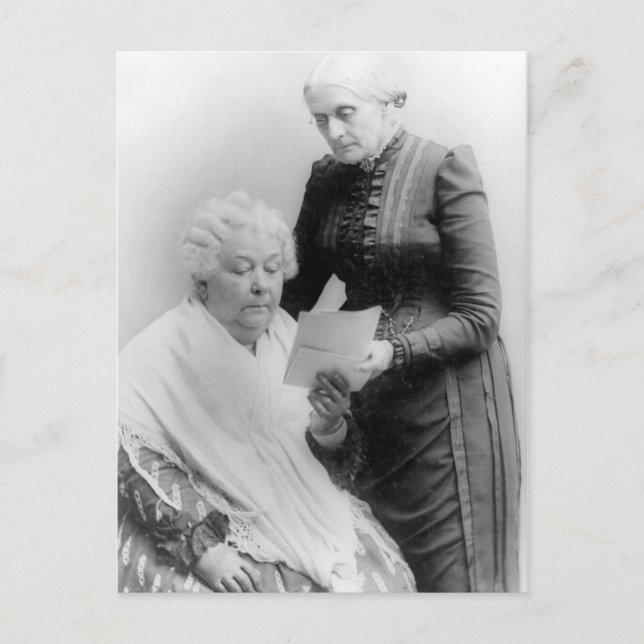 Elizabeth Cady Stanton och Susan B. Anthony Vykort (Framsida)