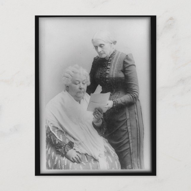 Elizabeth Cady Stanton och Susan B. Anthony Vykort (Framsida)