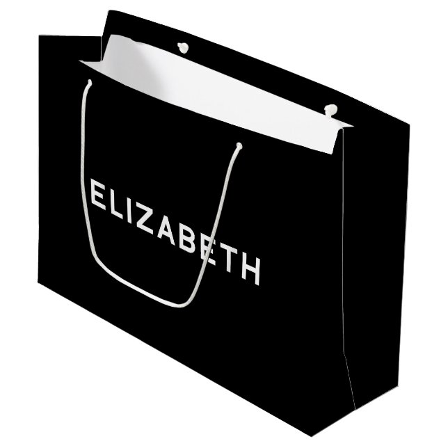 Elizabeth Elegant Gift Bag i Black and White (Framsidan Vinklad)