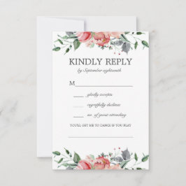 Elizabeth Elegant Rosa Flower Sång Request Bröllop OSA Kort