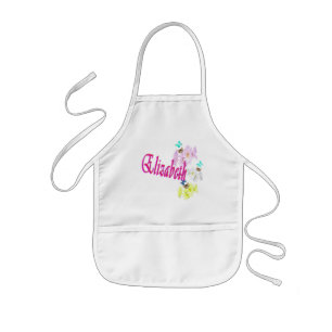 Elizabeth Girls Namn Logotyp Barnförkläde