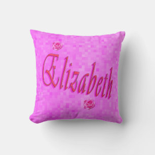 Elizabeth Girls Namn Logotyp Kudde