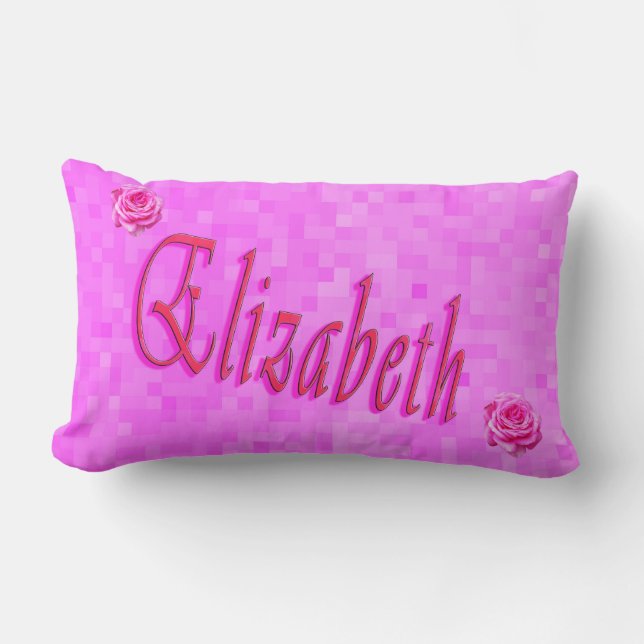 Elizabeth Girls Namn Logotyp Lumbarkudde (Framsida)