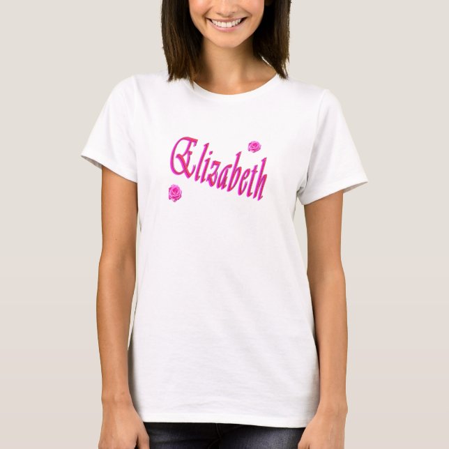 Elizabeth Girls Namn Logotyp Tee Shirt (Framsida)