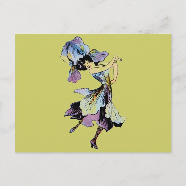 Elizabeth Gordon Iris Flower Fairy Vykort (Framsida)
