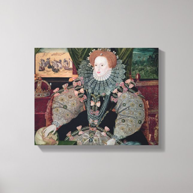 Elizabeth I, Armada Porträtt, 1588 Canvastryck (Framsida)