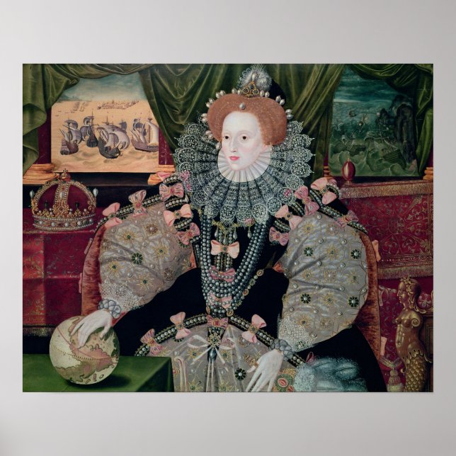 Elizabeth I, Armada Porträtt, 1588 Poster (Framsidan)