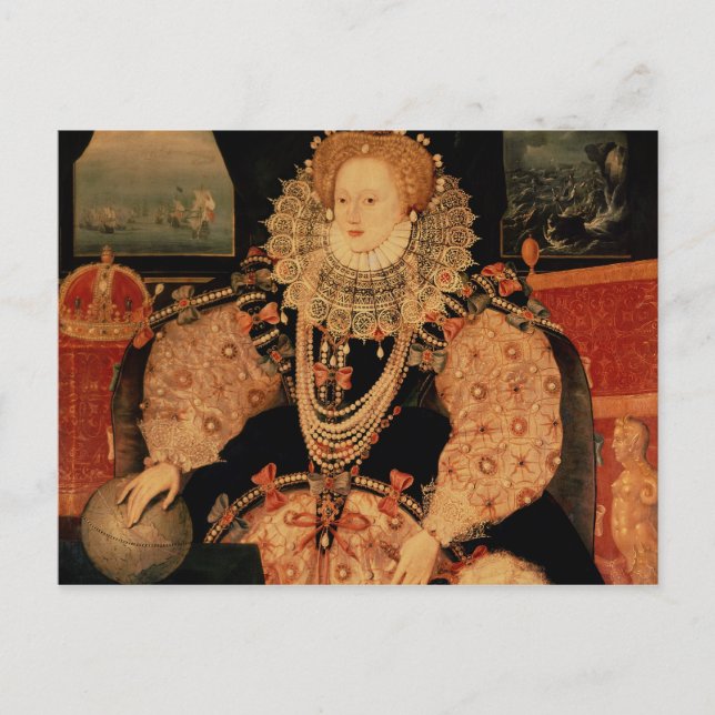 Elizabeth I, Armada porträtt, 1588 Vykort (Framsida)