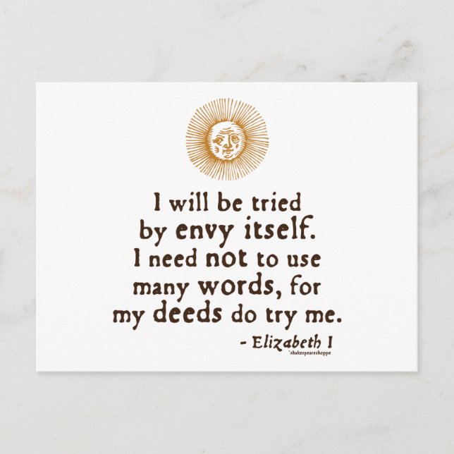 Elizabeth I Citat om domen Vykort (Framsida)