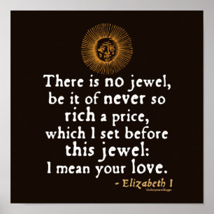 Elizabeth I "Golden Tal"-citat Poster