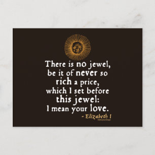 Elizabeth I "Golden Tal"-citat Vykort