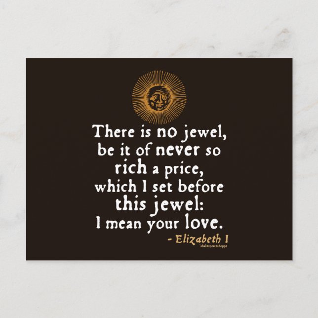 Elizabeth I "Golden Tal"-citat Vykort (Framsida)