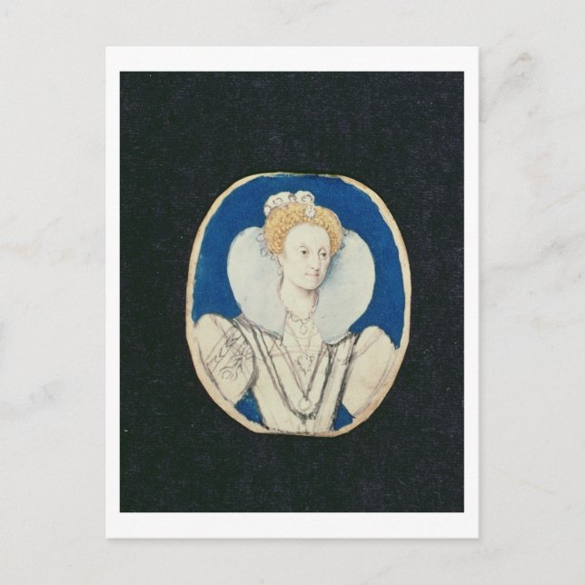 Elizabeth I, miniatyrporträtt, (ofullbordad) Vykort (Framsida)