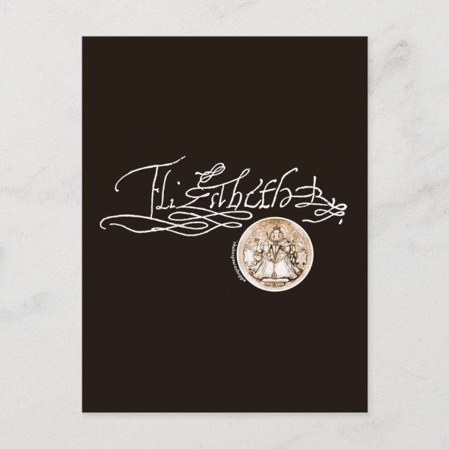 Elizabeth I Namnteckning (version 1) Vykort (Framsida)