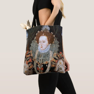Elizabeth I och Anne Boleyn drottningar av England Tygkasse