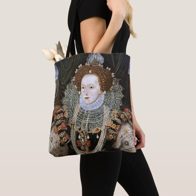Elizabeth I och Anne Boleyn drottningar av England Tygkasse (Närbild)