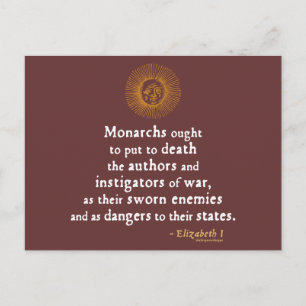 Elizabeth I Quote på Krig Vykort