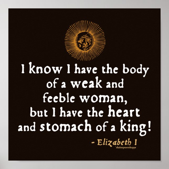Elizabeth I Tilbury Quote Poster (Framsidan)