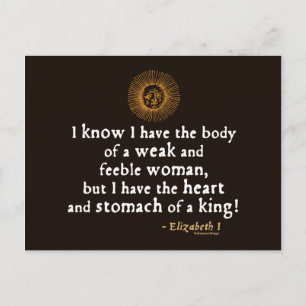 Elizabeth I Tilbury Quote Vykort