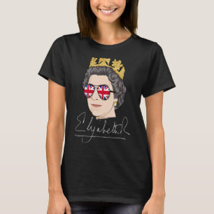 Elizabeth Ii Er Queen British Krona Engalnd Union T Shirt