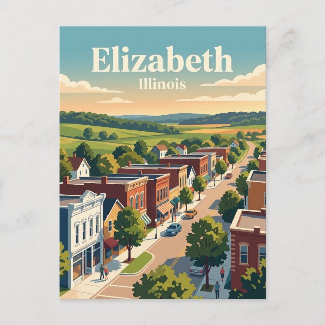 Elizabeth, Illinois Vykort (Framsida)