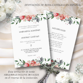 Elizabeth Invacion de Boda Catolica Bröllop Inbjudningar