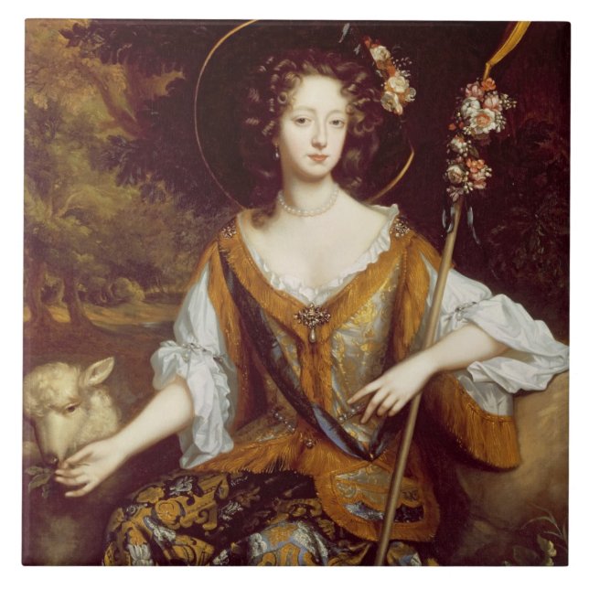 Elizabeth Jones, Countess av Kildare, c.1684 (olja Kakelplatta (Framsidan)