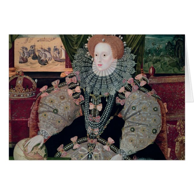 Elizabeth mig, Armadaporträtt, c.1588 Hälsningskort (Framsidan Horizontal)