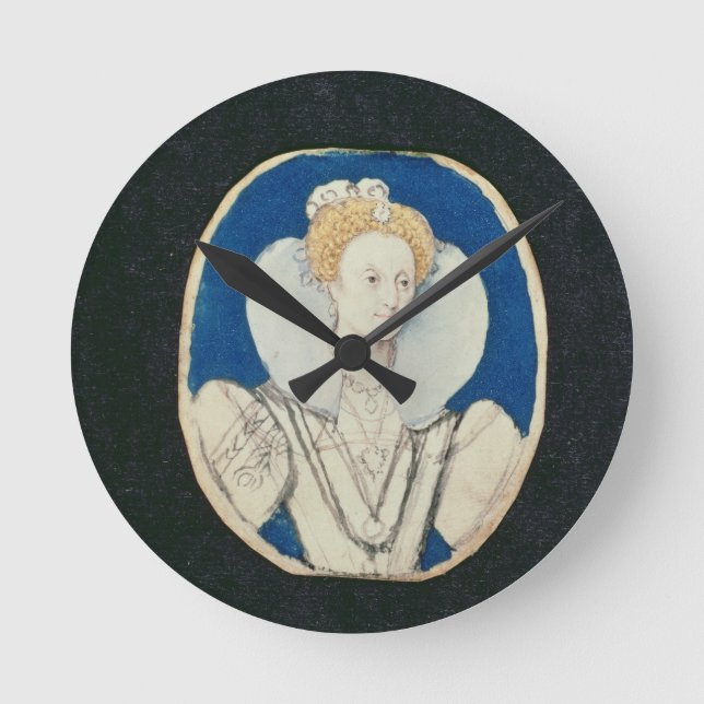 Elizabeth mig, miniatyrporträtt, (som är rund klocka (Framsida)