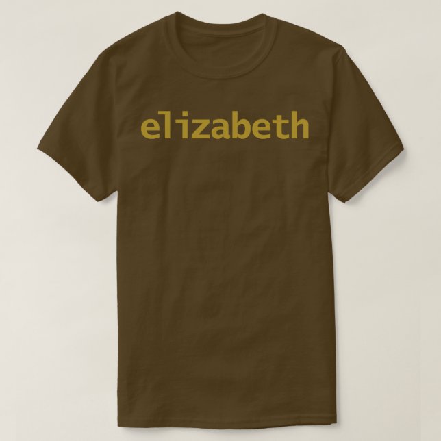 Elizabeth Minimal Typography Guld Text T Shirt (Design framsida)