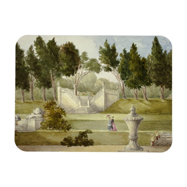 Elizabeth Murray - Garden at at Clifton Hall Magnet (Horisontell)