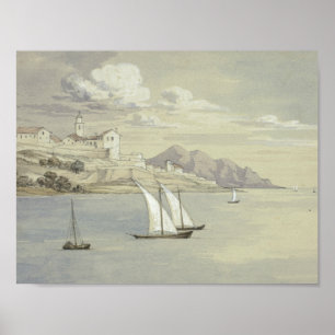Elizabeth Murray - Portofino från havet, Genoa Poster