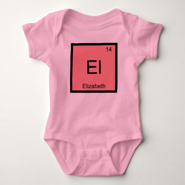 Elizabeth Namn Kemi Element Periodiska Systemet T Shirt (Framsida)