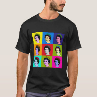 Elizabeth Nine Square Tiles Pop Queen of England T Shirt