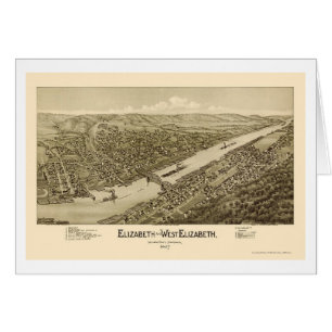 Elizabeth panorama- karta för PA - 1897 Hälsningskort