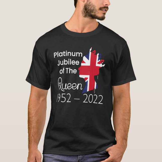 Elizabeth Platinum Jubilee Queen Krona British Fl T Shirt (Framsida)