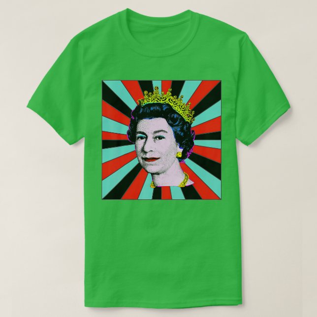 Elizabeth Queen of England Retro Sol Queen T Shirt (Design framsida)