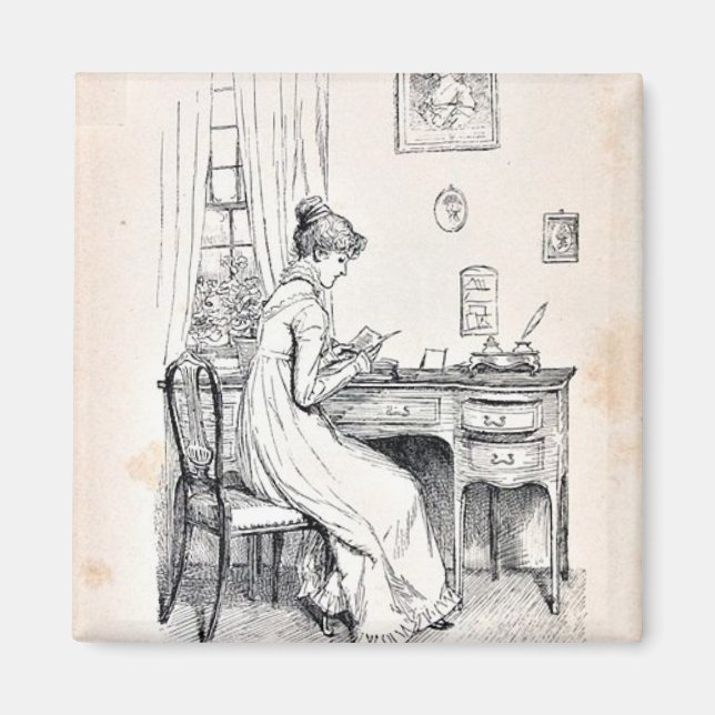 Elizabeth Reading Jane Brev Magnet (Framsidan)