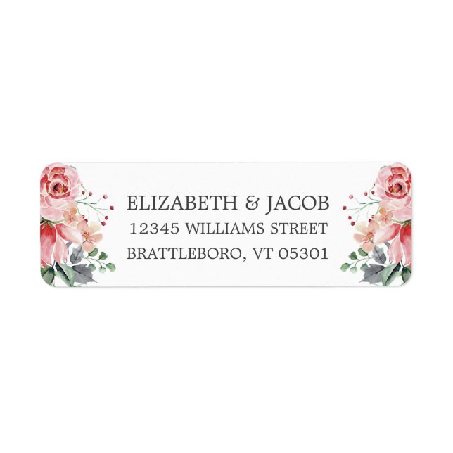 Elizabeth Returadress Bröllops Kuvert Säl Etikett (Framsidan)