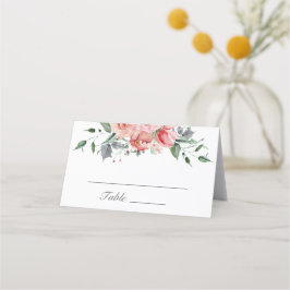 Elizabeth Rosa Blommigt Bröllop Place Card Placeringskort