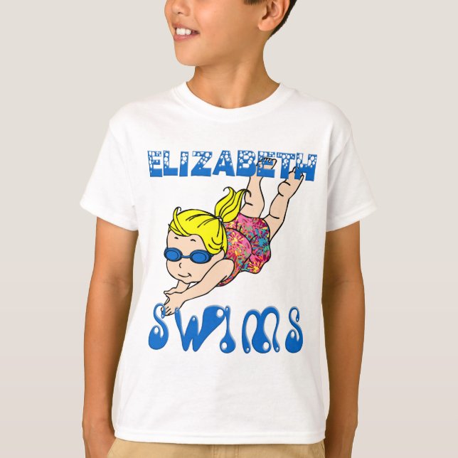 Elizabeth simmar T-tröja T-shirt (Framsida)