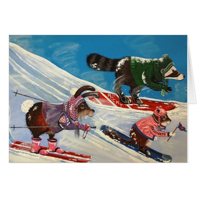 Elizabeth Ski-teamet Hälsningskort (Framsidan Horizontal)