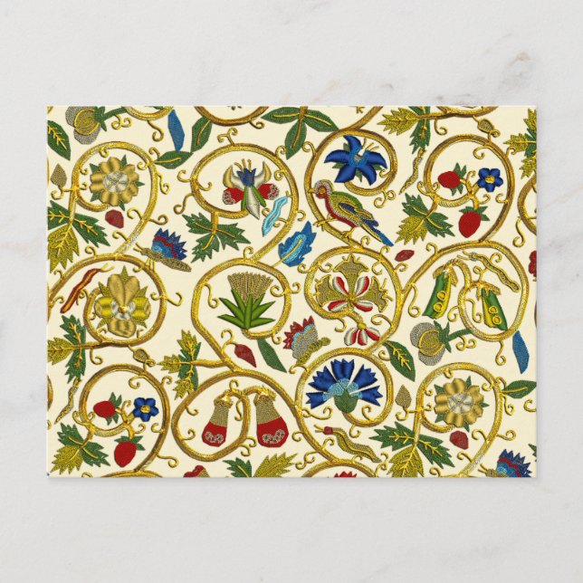 Elizabeth Swirl Embroideries - Goldwork imitatio Vykort (Framsida)