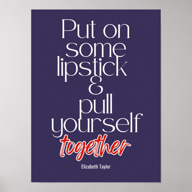 Elizabeth Taylor Inspirational Motivational Quotes Poster (Framsidan)