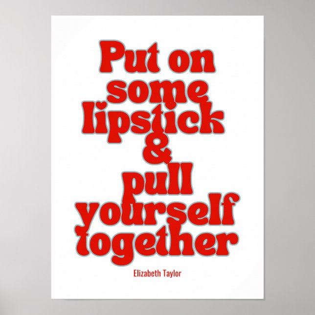 Elizabeth Taylor Inspirational Motivational Quotes Poster (Framsidan)