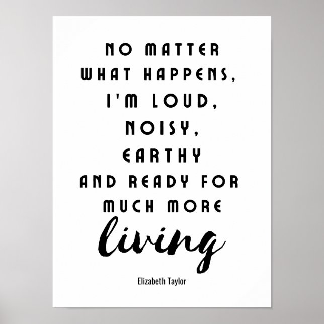 Elizabeth Taylor Inspirational Motivational Quotes Poster (Framsidan)